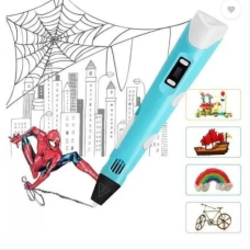 Крутая 3D-Ручка С Lcd Экраном 3Dpen Полный Набор Пластик И Трафареты Голубой(PENBLU33-AV)