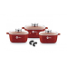 Набор кастрюль с крышками Higher Kitchen HK-302i антипригарное гранитное покрытие для всех типов плит Красный (HK-3021-AV)