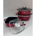 Набор кастрюль с крышками Higher Kitchen HK-302i антипригарное гранитное покрытие для всех типов плит Красный (HK-3021-AV)