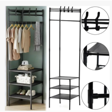 Угловая напольная вешалка-стеллаж Corner coat rack с перекладиной для вешалок в прихожую 180х45х45 см (NO9603-AV)