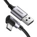 Кабель USB/Type-C 0.5 м UGREEN US284 Angled 18 Вт 3 А чорний (RZN-23105880)