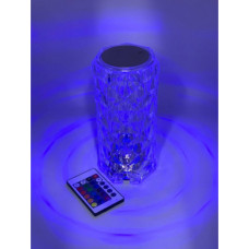 Нічник LED Crystal Rose Ambience RGB USB з пультом 22 см прозорий (RZN-23094629)