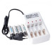 Зарядний пристрій 4хААА/АА Jiabao Digital Charger JB-212 2500mA з акумуляторами АА білий (RZN-23093838)