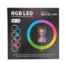 Кільцева лампа 36 см 3D-36 USB LED RGB з тримачем (RZN-23101445)