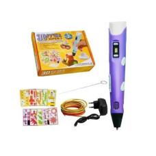 3D ручка 3DPEN-З LCD-дисплей пластик трафарети Фіолетовий (RZN-23097689)