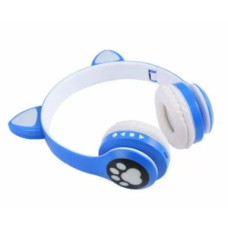 Навушники дитячі бездротові накладні Cat VZV-23M LED MP3 Bluetooth з вушками синій (RZN-23094634)
