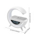 Колонка портативна з годинником Smart BT-3401 бездротова зарядка Bluetooth LED білий (RZN-23096678)
