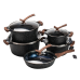 Набір каструль з антипригарним покриттям та кришкою з жароміцного скла HP33528B (LG-HP33528B)
