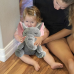 Интерактивная мягкая игрушка-ночник дышащий Слоник Elephant Серый Успокаивающая плюшевая игрушка(ELEPH30-AV)