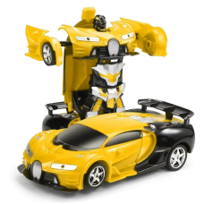 Машинка трансформер на радиоуправлении AToys Bugatti-Robot 1:18 световые эффекты Черно-желтая(ATR118-AV)