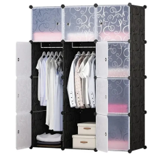Пластиковый складной шкаф Storage Cube Cabinet «МР 312-62» Черный (110х37х146см)(МР312-AV)