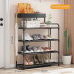 Стеллаж для обуви Shoe rack BLACK Полка для обуви-08-02, Металл, 60х18.5х78.5 см(SRB615-AV)