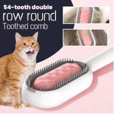 Щетка для вычесывания шерсти домашних животных 4 в 1 Pet Cleaning Comb с массажем и чисткой вещей Pink W28(NNW28-AV)