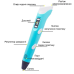 Крутая 3D-Ручка С Lcd Экраном 3Dpen Полный Набор Пластик И Трафареты Голубой(PENBLU33-AV)