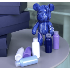 УЦЕНКА! Флюидный медвежонок fluid bear bearbrick, 23 см, с красками BLUE (Плохая упаковка 2355)(BL2355-AV)