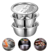 Многофункциональный кухонный набор из нержавеющей стали 3 в 1 Metal Basket Cutter Миска дуршлаг и терка (MBC31-AV)