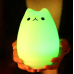 Силиконовый детский ночник Котик Little Cat Silicone Led 7-цветной RGB режим с аккумулятором и USB зарядкой Белый (LJC-124-AV)