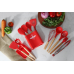 Силиконовый кухонный набор принадлежностей с ведерком 12 предметов Kitchen Set ZP-036Ci Красный (RED122-AV)