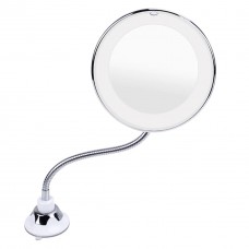 Светодиодное LED зеркало 10х Flexible Mirror для макияжа с присоской на гибкой ножке с увеличением