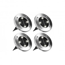 Солнечные уличные светильники для дома и сада Solar Disk Lights комплект из 4-х штук