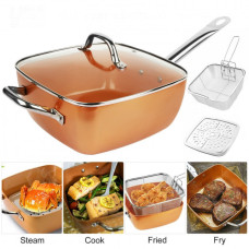 Сковородка-фритюрниця квадратная с крышкой TOP KITCHEN BN-8001 TRG-190811