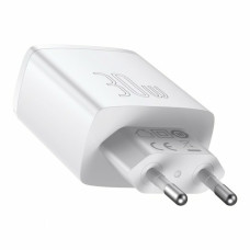 Зарядний блок живлення 2хUSB+Type-C Baseus Compact Quick Charger 30 W 3 А білий (RZN-23101577)