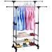 Вішак-стійка для одягу з полицями для взуття Triple Stand Hanger 160 х 80 метал сріблястий (RZN-23093682)