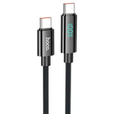 Кабель Type-C/Type-C 1.2 м HOCO U125 Benefit з дисплеєм 100 Вт чорний (RZN-23106470)