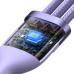 Кабель 3в1 USB+Type-C/Apple Lightning+Type-C+microUSB 1.2 м Baseus Flash Series Ⅱ 100 Вт фіолетовий (RZN-23101797)