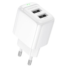 Зарядний блок живлення 2хUSB BOROFONE BAS41A Potential 12 W 5 V 2 A білий (RZN-23104970)
