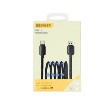 Кабель USB/Type-C 1 м ESSAGER TD01-P Fast Charging 100 Вт 7 А чорний (RZN-23100574)