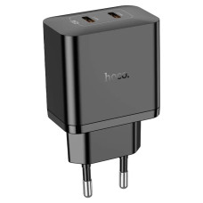 Зарядний блок живлення 2хType-C HOCO N35 Streamer 45 W чорний (RZN-23104200)
