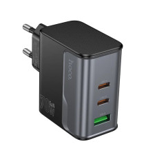 Зарядний блок живлення 2xType-C+USB HOCO CS75A Star Speed 70 W 5 V 3 A чорний (RZN-23106378)