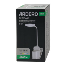 Настільна лампа LED Ardero DE1737ARD з акумулятором на прищіпці 5 Вт білий (RZN-23103704)