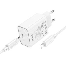 Зарядний пристрій з кабелем Type-C/Apple Lightning 1 м HOCO C143A Benefit 20 W 5 V 3 A білий (RZN-23106527)