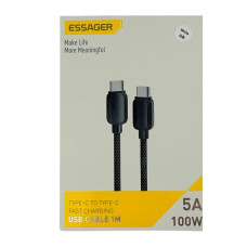 Кабель Type-C/Type-C 1 м ESSAGER Waves 100 Вт 5 А білий (RZN-23100571)