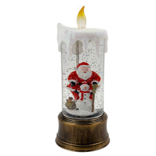 Нічник музичний новорічний LED Свічка HC-G030 USB від батарейок 10 х 10 х 25 см різнобарвний (RZN-23103721)