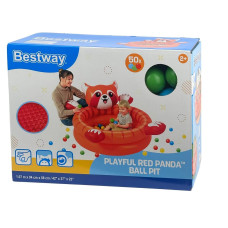 Дитячий надувний басейн Bestway 52702 Червона панда з кульками 107 х 58 см червоний (RZN-23102118)