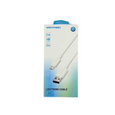 Кабель USB/Apple Lightning 2 м Vention 2.4 А білий (RZN-23101327)