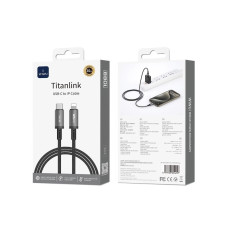 Кабель Type-C/Apple Lightning 1 м WIWU Wi-C056 Titanlink 30 Вт чорний (RZN-23106453)