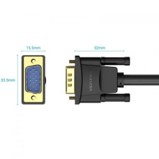 Відеокабель VGA/VGA 3 м Vention DAEBI Cable with ferrite cores чорний (RZN-23101584)