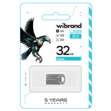 Флеш пам'ять USB 32 GВ Wibrand Hawk USB 2.0 сріблястий (RZN-23103867)