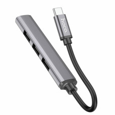 USB-хаб зовнішній 4 порти HOCO HB26 Type-C 0.13 м сріблястий (RZN-23101212)