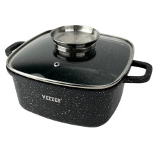 Каструля антипригарне покриття Vezzer VZ8009 з кришкою 4.5 л чорний (RZN-23101406) Каструля антипригарне покриття Vezzer VZ8009 з кришкою 4.5 л чорний (RZN-23101406)