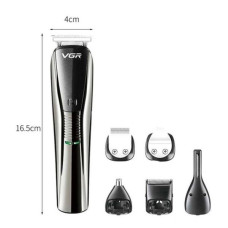 Тример універсальний VGR V-029 Professional 6в1 USB з підставкою сріблястий (RZN-23090145)