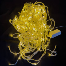 Світлодіодна гірлянда-завіса прозорий дріт 400 LED Euro Led 3 х 2 м 8 режимів теплий білий (RZN-23101020)