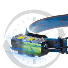 Ліхтар налобний світлодіодний W-690-2 акумуляторний із сенсорним керуванням синій (RZN-23098276)