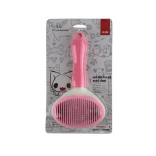 Щітка-пуходерка для вичісування шерсті для котів та собак 655 рожевий (RZN-23102254)
