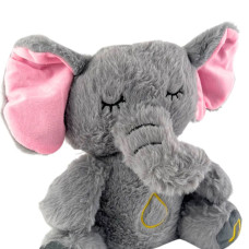 Інтерактивна іграшка-нічник Дихаючий Слоник Elephant зі звуковими та світловими ефектами 30 см сірий (RZN-23100528)
