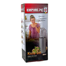Набір ножів з підставкою 6 предметів Empire EM-1923 Сильвер нержавіюча сталь сріблястий (RZN-23102685)